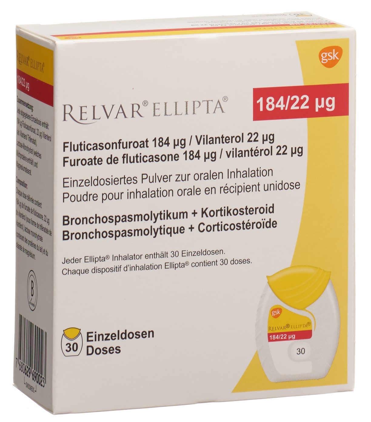 Image 4 - Relvar Ellipta, pdr inh 184mcg/22mcg 