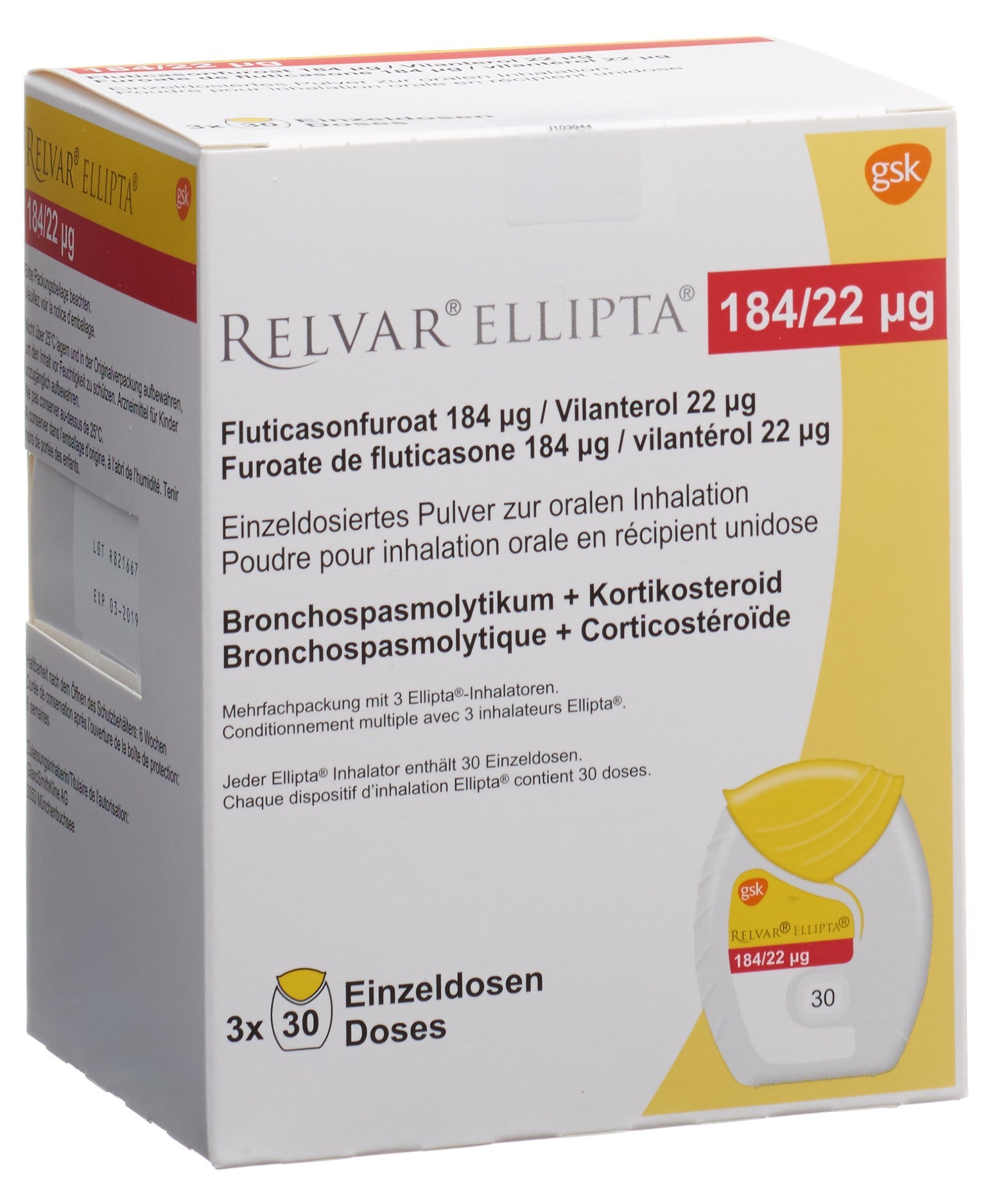 Image 7 - Relvar Ellipta, pdr inh 184mcg/22mcg 